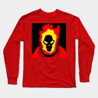 skull in hell fire Long Sleeve T-Shirt